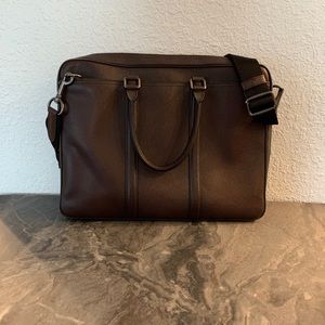 Coach briefcase / laptop bag - dark cherry leather